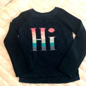 Abercrombie kids navy sweater with pastel Hi